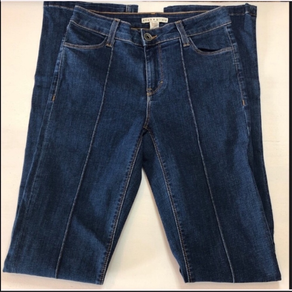 Alice + Olivia Straight Leg Boot Cut Jeans